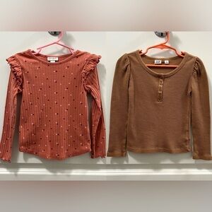 Bundle of 2 Girls Long Sleeve Tops Size 5T XS (Cat & Jack, Gap)